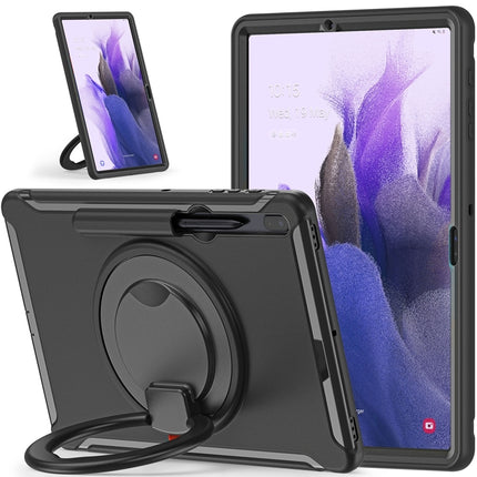 For Samsung Galaxy Tab S8+ / Tab S8 Plus / Tab S7 FE / Tab S7+/S7 FE 12.4 inch T970 Shockproof TPU + PC Protective Case with 360 Degree Rotation Foldable Handle Grip Holder & Pen Slot(Black)-garmade.com