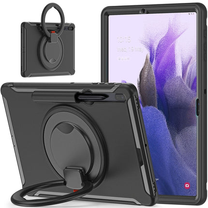 For Samsung Galaxy Tab S8+ / Tab S8 Plus / Tab S7 FE / Tab S7+/S7 FE 12.4 inch T970 Shockproof TPU + PC Protective Case with 360 Degree Rotation Foldable Handle Grip Holder & Pen Slot(Black)-garmade.com