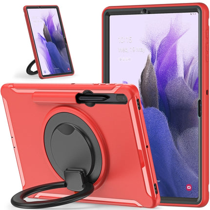 For Samsung Galaxy Tab S8+ / Tab S8 Plus / Tab S7 FE / Tab S7+/S7 FE 12.4 inch T970 Shockproof TPU + PC Protective Case with 360 Degree Rotation Foldable Handle Grip Holder & Pen Slot(Red)-garmade.com