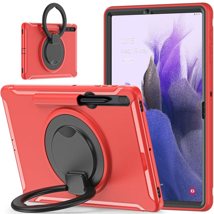 For Samsung Galaxy Tab S8+ / Tab S8 Plus / Tab S7 FE / Tab S7+/S7 FE 12.4 inch T970 Shockproof TPU + PC Protective Case with 360 Degree Rotation Foldable Handle Grip Holder & Pen Slot(Red)-garmade.com