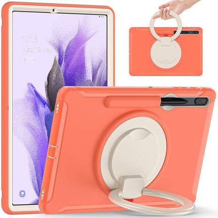For Samsung Galaxy Tab S8+ / Tab S8 Plus / Tab S7 FE / Tab S7+/S7 FE 12.4 inch T970 Shockproof TPU + PC Protective Case with 360 Degree Rotation Foldable Handle Grip Holder & Pen Slot(Living Coral)-garmade.com