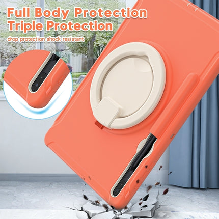 For Samsung Galaxy Tab S8+ / Tab S8 Plus / Tab S7 FE / Tab S7+/S7 FE 12.4 inch T970 Shockproof TPU + PC Protective Case with 360 Degree Rotation Foldable Handle Grip Holder & Pen Slot(Living Coral)-garmade.com