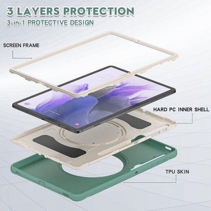 For Samsung Galaxy Tab S8+ / Tab S8 Plus / Tab S7 FE / Tab S7+/S7 FE 12.4 inch T970 Shockproof TPU + PC Protective Case with 360 Degree Rotation Foldable Handle Grip Holder & Pen Slot(Emmerald Green)-garmade.com