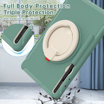 For Samsung Galaxy Tab S8+ / Tab S8 Plus / Tab S7 FE / Tab S7+/S7 FE 12.4 inch T970 Shockproof TPU + PC Protective Case with 360 Degree Rotation Foldable Handle Grip Holder & Pen Slot(Emmerald Green)-garmade.com