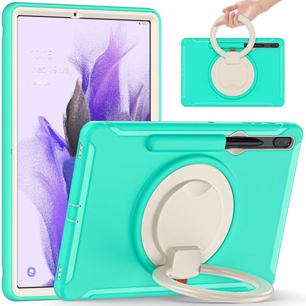 For Samsung Galaxy Tab S8+ / Tab S8 Plus / Tab S7 FE / Tab S7+/S7 FE 12.4 inch T970 Shockproof TPU + PC Protective Case with 360 Degree Rotation Foldable Handle Grip Holder & Pen Slot(Mint Green)-garmade.com