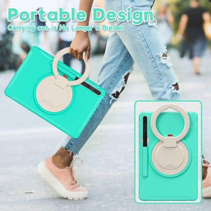 For Samsung Galaxy Tab S8+ / Tab S8 Plus / Tab S7 FE / Tab S7+/S7 FE 12.4 inch T970 Shockproof TPU + PC Protective Case with 360 Degree Rotation Foldable Handle Grip Holder & Pen Slot(Mint Green)-garmade.com