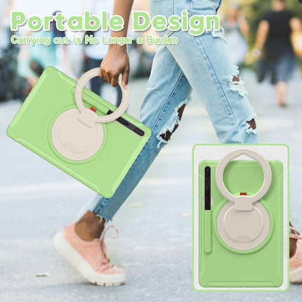 For Samsung Galaxy Tab S8+ / Tab S8 Plus / Tab S7 FE / Tab S7+/S7 FE 12.4 inch T970 Shockproof TPU + PC Protective Case with 360 Degree Rotation Foldable Handle Grip Holder & Pen Slot(Matcha Green)-garmade.com