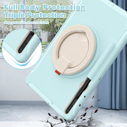 For Samsung Galaxy Tab S8+ / Tab S8 Plus / Tab S7 FE / Tab S7+/S7 FE 12.4 inch T970 Shockproof TPU + PC Protective Case with 360 Degree Rotation Foldable Handle Grip Holder & Pen Slot(Ice Crystal Blue)-garmade.com