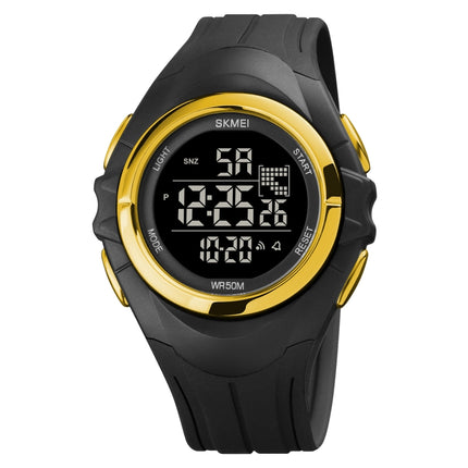 SKMEI 1790 Triplicate Round LED Dual Time Digital Display Luminous Electronic Watch for Men(Gold Black)-garmade.com