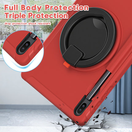 For Samsung Galaxy Tab S6 T860 Shockproof TPU + PC Protective Case with 360 Degree Rotation Foldable Handle Grip Holder & Pen Slot(Red)-garmade.com