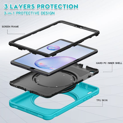For Samsung Galaxy Tab A 8.4 T307 2020 Shockproof TPU + PC Protective Case with 360 Degree Rotation Foldable Handle Grip Holder & Pen Slot(Blue)-garmade.com