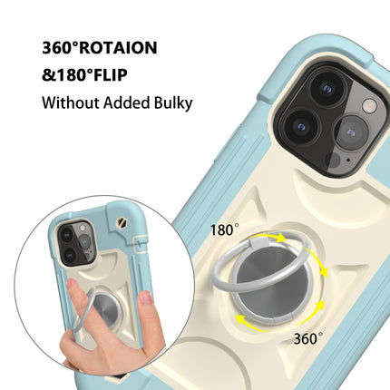 Shockproof Silicone + PC Protective Case with Dual-Ring Holder For iPhone 13 mini(Ice Blue)-garmade.com