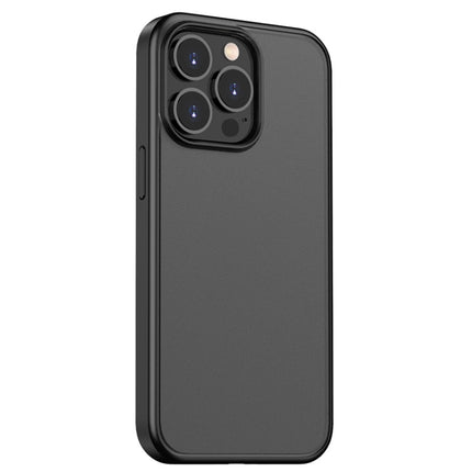 Skin Feel Frosted PC + TPU Shockproof Case with Color Button For iPhone 13 Pro(Black)-garmade.com