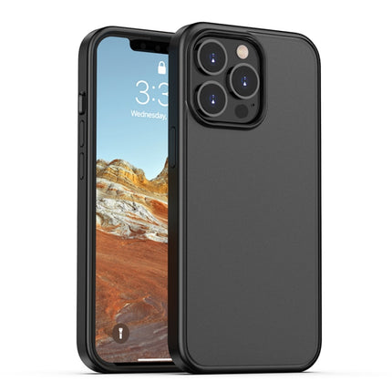 Skin Feel Frosted PC + TPU Shockproof Case with Color Button For iPhone 13 Pro Max(Black)-garmade.com