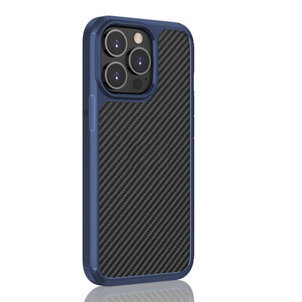 Pioneer Carbon Fiber Texture Shockproof TPU + PC Case For iPhone 13 Pro Max(Blue)-garmade.com