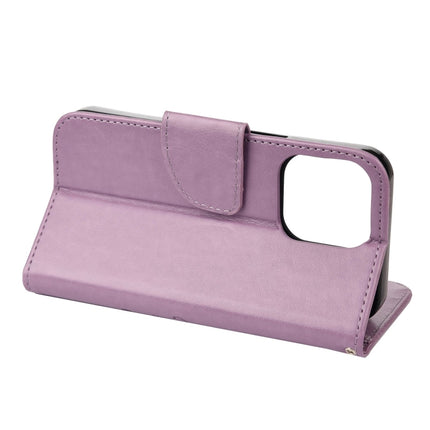 Butterfly Flower Pattern Horizontal Flip Leather Case with Holder & Card Slots & Wallet For iPhone 13 mini(Light Purple)-garmade.com