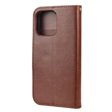Butterfly Flower Pattern Horizontal Flip Leather Case with Holder & Card Slots & Wallet For iPhone 13(Brown)-garmade.com