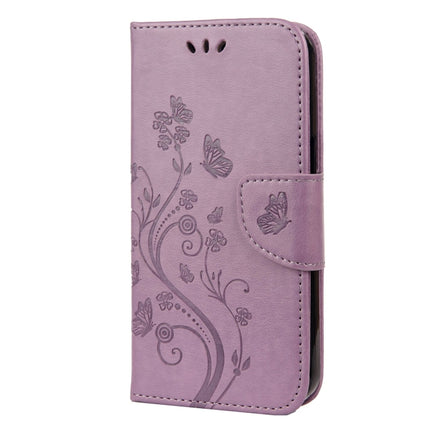 Butterfly Flower Pattern Horizontal Flip Leather Case with Holder & Card Slots & Wallet For iPhone 13 Pro Max(Light Purple)-garmade.com