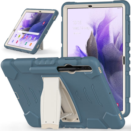 For Samsung Galaxy Tab S7+/ Tab S7 FE / Tab S8+ 3-Layer Protection Screen Frame + PC + Silicone Combination Case with Holder(Cornflower Blue)-garmade.com