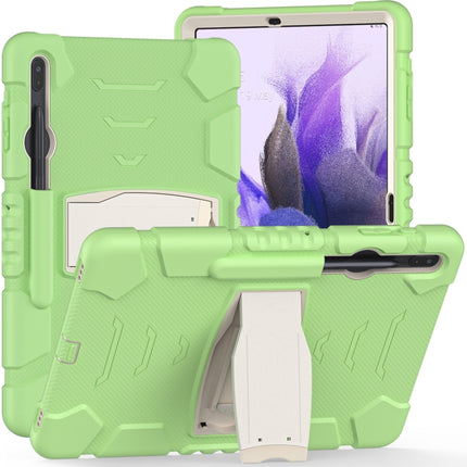 For Samsung Galaxy Tab S7+/ Tab S7 FE / Tab S8+ 3-Layer Protection Screen Frame + PC + Silicone Combination Case with Holder(Matcha Green)-garmade.com