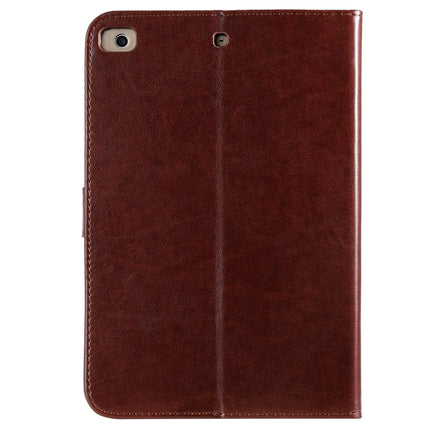 Pressed Printing Woman and Cat Pattern Horizontal Flip Leather Case with Holder & Card Slots & Wallet(Brown)-garmade.com