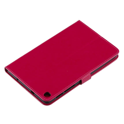 For Galaxy Tab A 8.0 & S Pen (2019) Pressed Printing Woman and Cat Pattern Horizontal Flip Leather Case with Holder & Card Slots & Wallet(Rose Red)-garmade.com