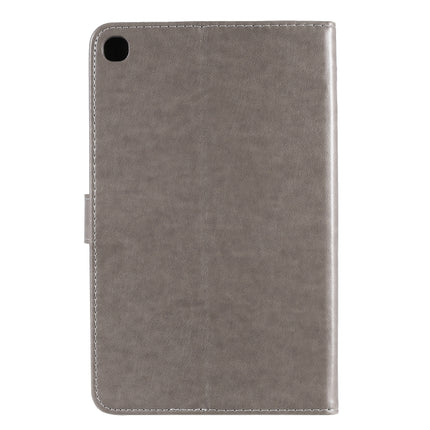 For Galaxy Tab A 8.0 & S Pen (2019) Pressed Printing Woman and Cat Pattern Horizontal Flip Leather Case with Holder & Card Slots & Wallet(Grey)-garmade.com