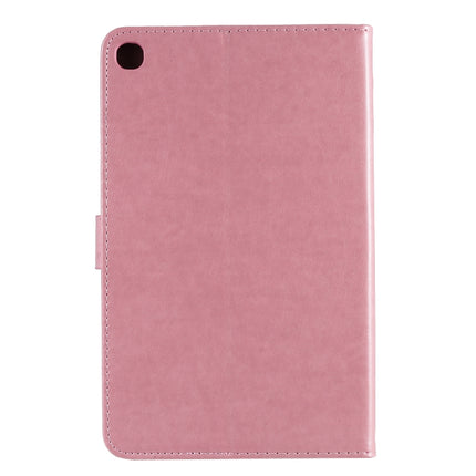 For Galaxy Tab A 8.0 & S Pen (2019) Pressed Printing Woman and Cat Pattern Horizontal Flip Leather Case with Holder & Card Slots & Wallet(Pink)-garmade.com