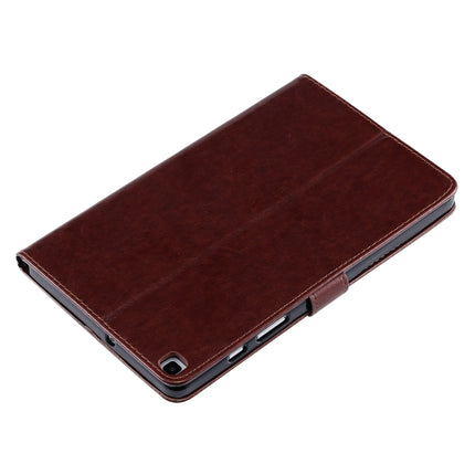 For Galaxy Tab A 8.0 (2019) T295/T290 Pressed Printing Woman and Cat Pattern Horizontal Flip Leather Case with Holder & Card Slots & Wallet(Brown)-garmade.com