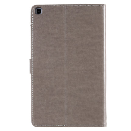 For Galaxy Tab A 8.0 (2019) T295/T290 Pressed Printing Woman and Cat Pattern Horizontal Flip Leather Case with Holder & Card Slots & Wallet(Grey)-garmade.com