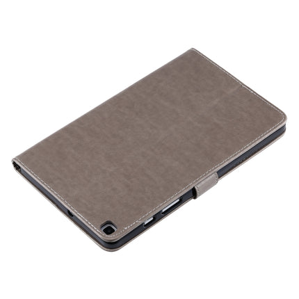 For Galaxy Tab A 8.0 (2019) T295/T290 Pressed Printing Woman and Cat Pattern Horizontal Flip Leather Case with Holder & Card Slots & Wallet(Grey)-garmade.com