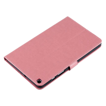 For Galaxy Tab A 8.0 (2019) T295/T290 Pressed Printing Woman and Cat Pattern Horizontal Flip Leather Case with Holder & Card Slots & Wallet(Pink)-garmade.com