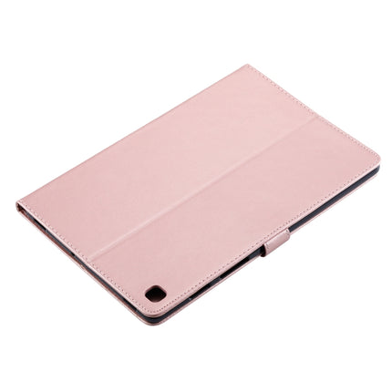 For Galaxy Tab S5e Pressed Printing Woman and Cat Pattern Horizontal Flip Leather Case with Holder & Card Slots & Wallet(Rose Gold)-garmade.com