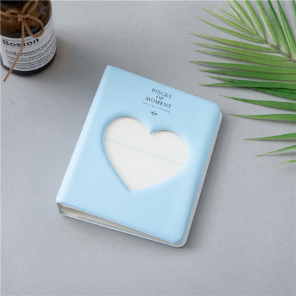 Hollow Heart 64 Pockets Photo Book Album Name Card Holder for Fujifilm Instax Mini 8 /7s /70 /25 /50s /90(Sky Blue)-garmade.com