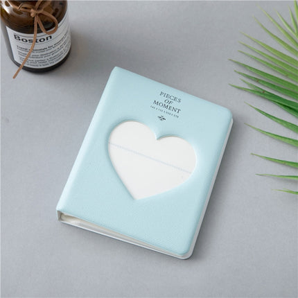 Hollow Heart 64 Pockets Photo Book Album Name Card Holder for Fujifilm Instax Mini 8 /7s /70 /25 /50s /90(Light Mint)-garmade.com