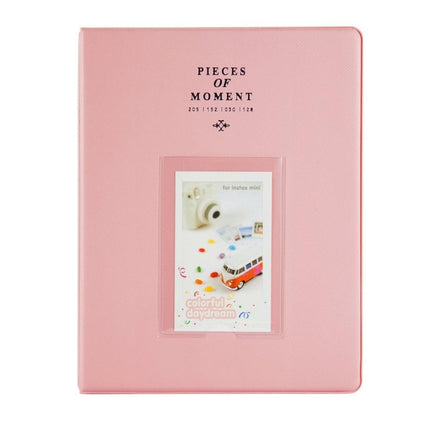 128 Pockets Photo Book Album Name Card Holder for Fujifilm Instax Mini 8 /7s /70 /25 /50s /90(Pink)-garmade.com