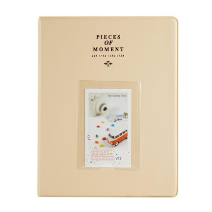 128 Pockets Photo Book Album Name Card Holder for Fujifilm Instax Mini 8 /7s /70 /25 /50s /90(Beige)-garmade.com