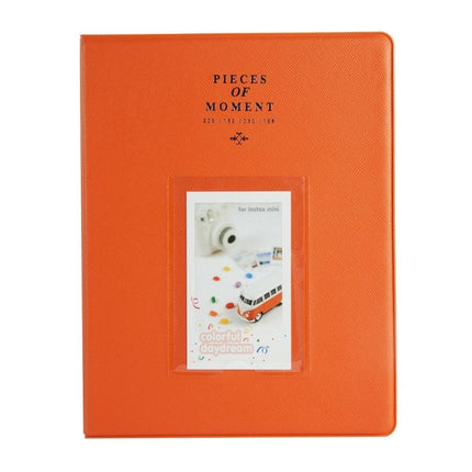 128 Pockets Photo Book Album Name Card Holder for Fujifilm Instax Mini 8 /7s /70 /25 /50s /90(Orange)-garmade.com