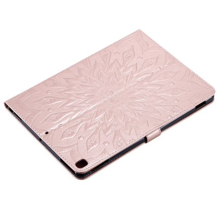 For iPad 10.2 / Pro 10.5 / Air 2019 Pressed Printing Sun Flower Pattern Horizontal Flip Leather Case with Holder & Card Slots & Wallet(Rose Gold)-garmade.com