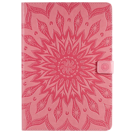 For iPad 10.2 / Pro 10.5 / Air 2019 Pressed Printing Sun Flower Pattern Horizontal Flip Leather Case with Holder & Card Slots & Wallet(Pink)-garmade.com