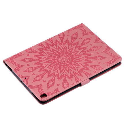 For iPad 10.2 / Pro 10.5 / Air 2019 Pressed Printing Sun Flower Pattern Horizontal Flip Leather Case with Holder & Card Slots & Wallet(Pink)-garmade.com