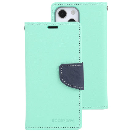 GOOSPERY FANCY DIARY Cross Pattern Horizontal Flip Leather Case with Holder & Card Slots & Wallet For iPhone 13 mini(Mint Green)-garmade.com