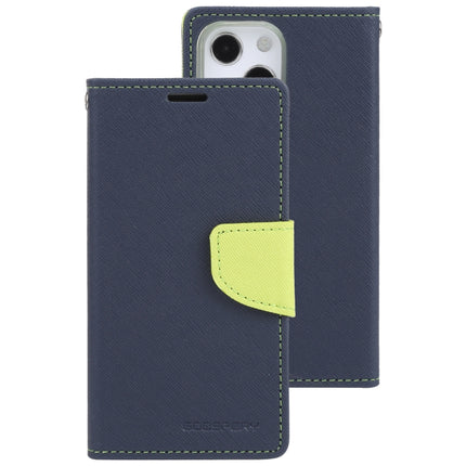 GOOSPERY FANCY DIARY Cross Pattern Horizontal Flip Leather Case with Holder & Card Slots & Wallet For iPhone 13 mini(Navy Blue)-garmade.com
