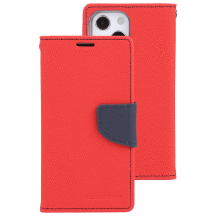 GOOSPERY FANCY DIARY Cross Pattern Horizontal Flip Leather Case with Holder & Card Slots & Wallet For iPhone 13 mini(Red)-garmade.com