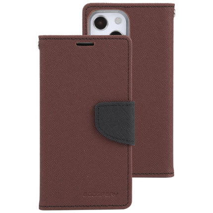 GOOSPERY FANCY DIARY Cross Pattern Horizontal Flip Leather Case with Holder & Card Slots & Wallet For iPhone 13 mini(Brown)-garmade.com