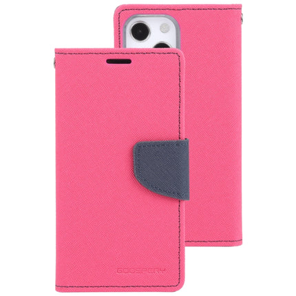 GOOSPERY FANCY DIARY Cross Pattern Horizontal Flip Leather Case with Holder & Card Slots & Wallet For iPhone 13(Rose Red)-garmade.com