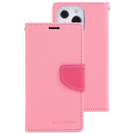 GOOSPERY FANCY DIARY Cross Pattern Horizontal Flip Leather Case with Holder & Card Slots & Wallet For iPhone 13 Pro(Pink)-garmade.com