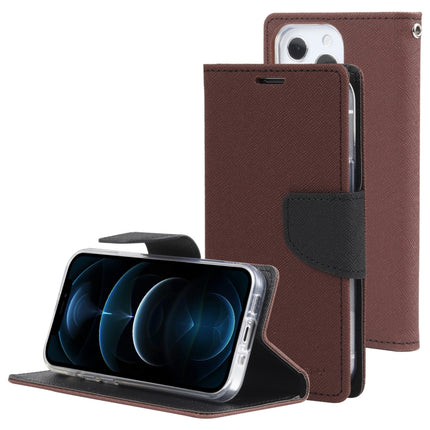 GOOSPERY FANCY DIARY Cross Pattern Horizontal Flip Leather Case with Holder & Card Slots & Wallet For iPhone 13 Pro(Brown)-garmade.com