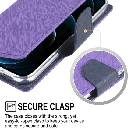 GOOSPERY FANCY DIARY Cross Pattern Horizontal Flip Leather Case with Holder & Card Slots & Wallet For iPhone 13 Pro(Purple)-garmade.com