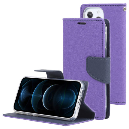 GOOSPERY FANCY DIARY Cross Pattern Horizontal Flip Leather Case with Holder & Card Slots & Wallet For iPhone 13 Pro Max(Purple)-garmade.com